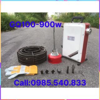 Máy thông tắc GQ100-900W ( phụ kiện gồm: 1 cuộn dây phi 16, 1 quả lu phi 8, 1 bộ đầu thông phi 16,...)