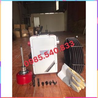 Máy thông tắc GQ100-900W ( phụ kiện gồm: 1 cuộn dây phi 16, 1 quả lu phi 8, 1 bộ đầu thông phi 16,...)