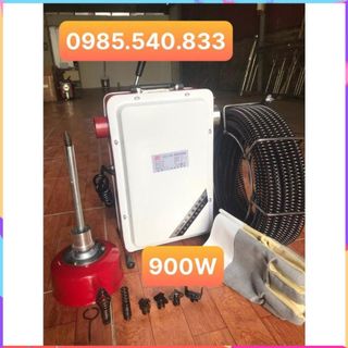 Máy thông cống GQ100-900W,động cơ máy tạo ra mô men xoắn và chuyền chuyển động xoay thông qua dây xoắn dạng lò xo.tối ưu