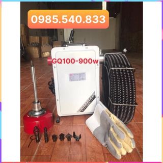 Máy thông cống GQ100-900W,động cơ máy tạo ra mô men xoắn và chuyền chuyển động xoay thông qua dây xoắn dạng lò xo.tối ưu