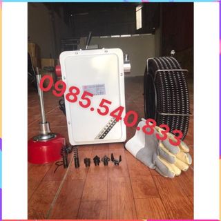 Máy thông cống GQ100-900W,động cơ máy tạo ra mô men xoắn và chuyền chuyển động xoay thông qua dây xoắn dạng lò xo.tối ưu