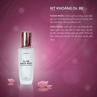 Xịt Khoáng Dr. Be Face Mist Rosalia - Không Cồn _ Chiết Xuất Từ Hoa Hồng Ngoại Hữu Cơ Tại Vườn Organic Lọ 100ml