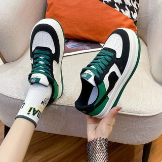 Giày thể thao nữ đế bằng chất da mềm đẹp AP29