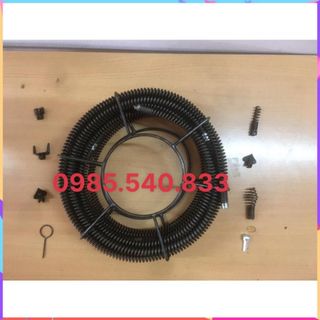 Dây Thông Tắc Vệ Sinh dài 21M, Thông Bồn Cầu, Dây Thông Cống Lò Xo dùng máy khoan ( 21m+6 đầu thông+ kết nối máy khoan )