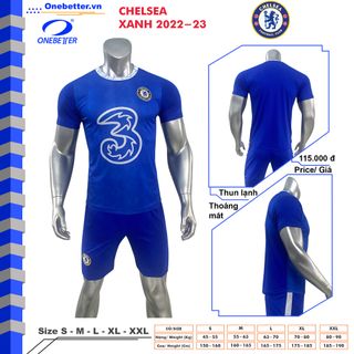 Quần áo đá banh CLB Chelsea màu xanh - Thun lạnh - Size S M L XL 2XL