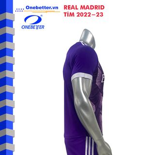 Quần áo đá banh CLB Real Madrid màu tím - Thun lạnh - Size S M L XL 2XL