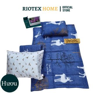 BỘ GỐI NỆM NGỦ EM BÉ đi Học Mẫu Giáo Nhà Trẻ Gấp Gọn Ngăn Hơi Đất RIOTEX 4 Món 80x120m , Chống Khuẩn, Bảo Vệ Sức Khỏe giá sỉ