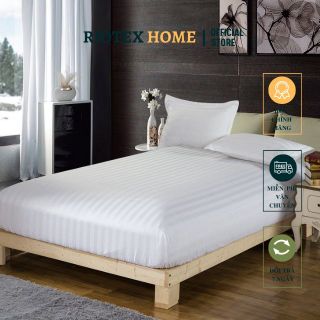 T300 Drap - Ga Cotton Khách Sạn Trắng Sọc Riotex Home 1m/m2/m4/m6/m8/2m2 x 2m Cao Cấp - Ga Cho Nệm Từ 5-35cm