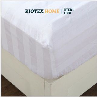 T300 Drap - Ga Cotton Khách Sạn Trắng Sọc Riotex Home 1m/m2/m4/m6/m8/2m2 x 2m Cao Cấp - Ga Cho Nệm Từ 5-35cm