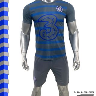 Quần áo đá banh CLB Chelsea màu xám - Thun lạnh - Size S M L XL 2XL