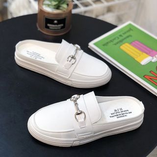 Giày sục nữ da phối móc xích đẹp SD13