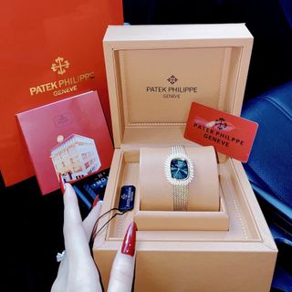 Đồng hồ nữ cao cấp PATEKK PHILIPPE SATINE MẶT KHẢM TRAI