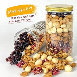 Hộp mix 5 loại hạt macca-óc chó đỏ- bí xanh-hạnh nhân-hạt điều