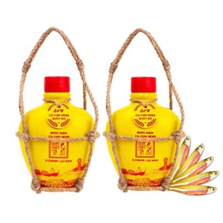 [Combo 2 Bình Gốm] Nước Mắm Tĩn Cá Cơm Vàng Ruột Đỏ Độ Đạm 60N 250ml - Nước Mắm Tĩn giá sỉ