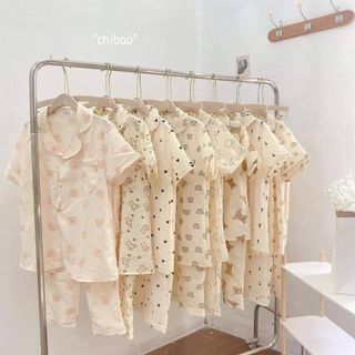 Pyjama cổ bèo đũi xốp Hàn