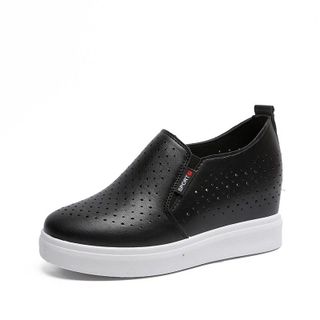 Giày slip on nữ độn đế da trơn có lỗ thoáng khí SD07