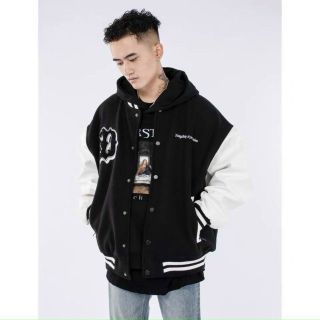 Áo khoác bomber nỉ nút có túi trong, logo in form to bự dưới 70kg-80kg