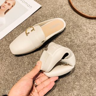 Giày sục nữ da mềm mũi vuông đẹp SD14
