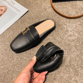 Giày sục nữ da mềm mũi vuông đẹp SD14