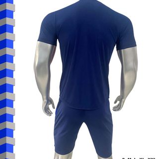 Đồ đá banh, quần áo bóng đá CLB Barca xanh đen sọc đỏ - Thun lạnh co giãn - Full size từ S đến 2XL