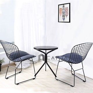 Bộ bàn trà cafe ban công sân thượng sắt sơn tĩnh điện SL CANDY / BERTOIA2 giá sỉ