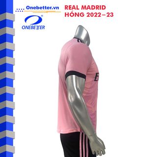 Đồ đá banh, quần áo bóng đá CLB Real Madrid hồng - Thun lạnh cao cấp - Full size từ S đến 2XL