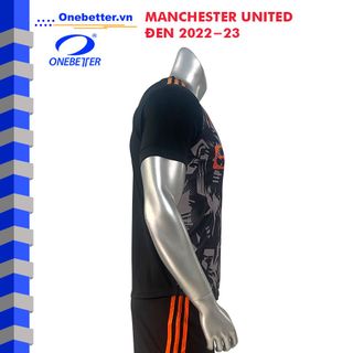 Đồ đá banh, quần áo bóng đá CLB Manchester United màu đen - Thun lạnh co giãn - Full size từ S đến 2XL
