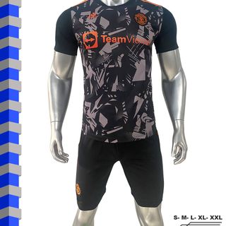 Đồ đá banh, quần áo bóng đá CLB Manchester United màu đen - Thun lạnh co giãn - Full size từ S đến 2XL