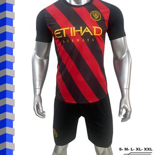 Đồ đá banh, quần áo bóng đá CLB Manchester City đen - Thun lạnh co giãn - Full size từ S đến 2XL