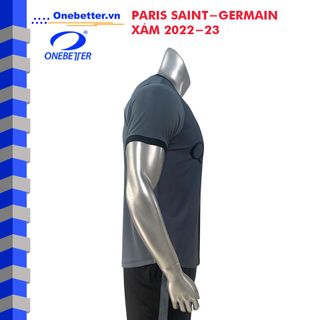 Đồ đá banh, quần áo bóng đá CLB Paris Saint-Germain màu xám - Thun lạnh co giãn - Full size từ S đến 2XL