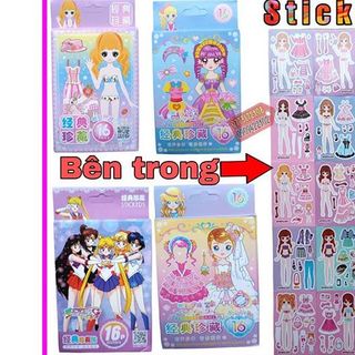 Tập 16 Miếng Dán Sticker Thời Trang Cho Bé gái giá sỉ