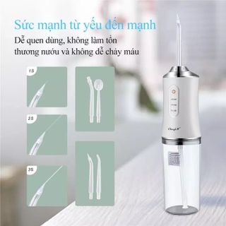 Máy tăm nước cầm tay, tăm nước vệ sinh răng Oral Irrigator, 4 đầu tăm bản rút gọn quốc tế, mẫu mới 6886A giá sỉ