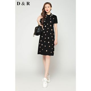 Đầm polo nữ bigsize họa tiết hoa D4921