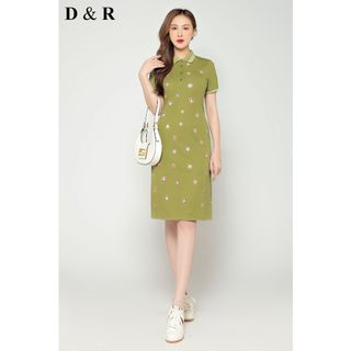 Đầm polo nữ bigsize họa tiết hoa D4921