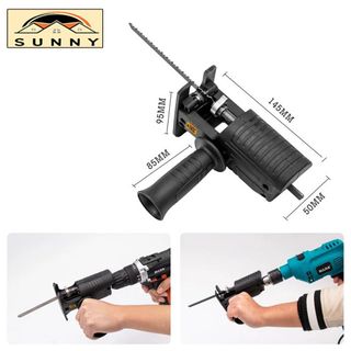 Bộ Chuyển Đổi Máy Khoan Thành Cưa Lọng FUTA Kèm 3 Lưỡi Cưa - Dùng Để Cưa Gỗ, Tre, Trúc Ván, Ống Nhựa Tiện Lợi