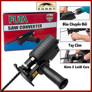 Bộ Chuyển Đổi Máy Khoan Thành Cưa Lọng FUTA Kèm 3 Lưỡi Cưa - Dùng Để Cưa Gỗ, Tre, Trúc Ván, Ống Nhựa Tiện Lợi