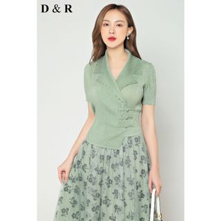 Đầm xếp ly hoa nhí Quảng Châu cao cấp D5432