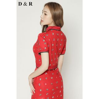 Đầm polo bigsize họa tiết cafe D6542