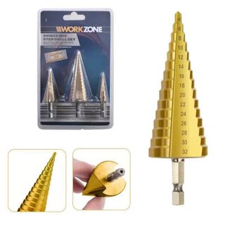 Bộ 3 Mũi Khoan Tháp Đa Năng WORK ZONE 4mm - 32mm - Bộ Mũi Khoan Tháp Đủ SIZE , Mũi Khoan Sắt, Nhôm, Gỗ,...