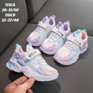 Giày thể thao trẻ em đế cao phối hình công chúa elsa dễ thương 115