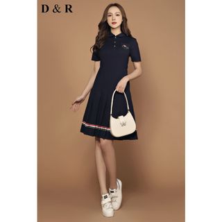 Đầm polo đuôi cá thêu logo D8384
