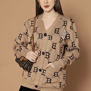 Áo khoác len Cardigan thêu chữ B L002