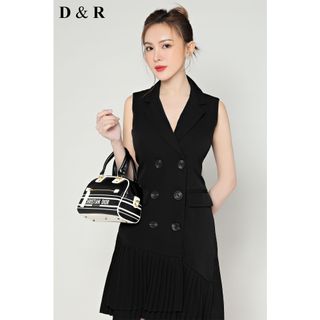Đầm vest phối nút Quảng Châu cao cấp D2843