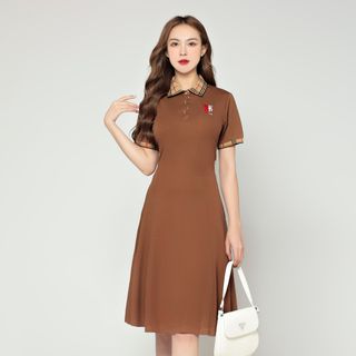 Đầm polo logo thêu D8174