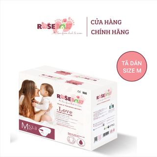Thùng Tã Dán ROSE BABY đủ size NB 180 miếng/ S 168 miếng / M 156 miếng/ L 144 miếng