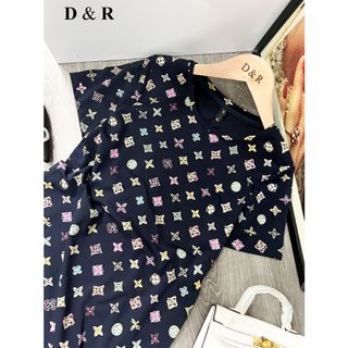 Đầm thun suông dáng dài họa tiết Quảng Châu cao cấp D0123