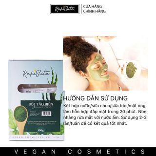Bột mặt nạ tảo biển thải độc da se khít lỗ chân lông Rakisuta 100g