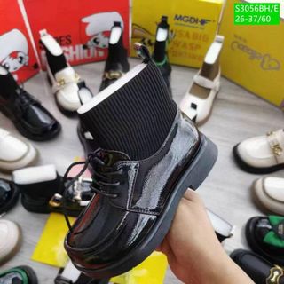 Giày boots trẻ em chất da mềm phối cổ chun co giãn S3056