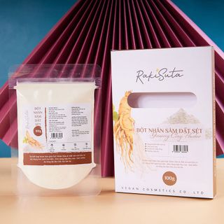 Bột mặt nạ nhân sâm đất sét tăng đàn hồi da Rakisuta 100g