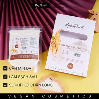 Bột mặt nạ nhân sâm đất sét tăng đàn hồi da Rakisuta 100g